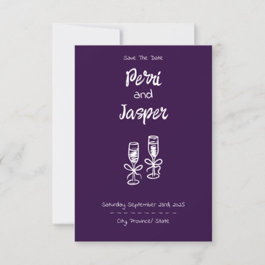Gem & Pen Save the Date Amethyst (Vorderseite)