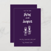 Gem & Pen Save the Date Amethyst (Vorne/Hinten)