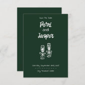 Gem & Pen Save the Date Emerald (Vorne/Hinten)