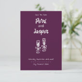 Gem & Pen Save the Date Magenta (Stehend Vorderseite)