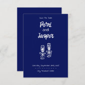 Gem & Pen Save the Date Royal Blue (Vorne/Hinten)