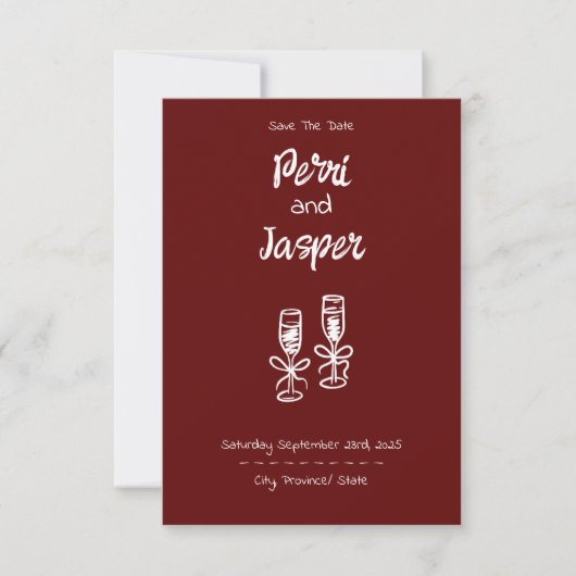 Gem & Pen Save the Date Ruby (Vorderseite)