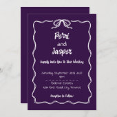 Gem & Pen Wedding Einladung Amethyst (Vorne/Hinten)