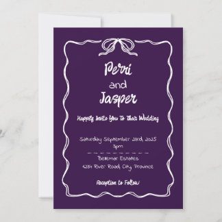 Gem & Pen Wedding Einladung Amethyst