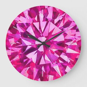 Gem Pink mit der Technik Große Wanduhr
