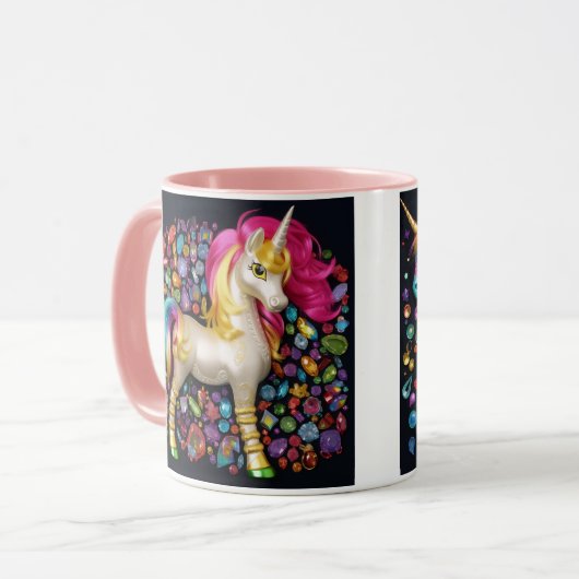 Gem Queen Unicorn Kaffee/Tee Tasse (Vorderseite Links)