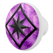 Gem Stone, Amethyst & Black Onyx Ornament Keramikknauf (Rechts)