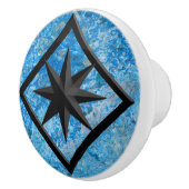 Gem Stone, Blue Granite & Black Onyx Ornament Keramikknauf (Rechts)