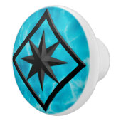 Gem Stone, Blue Larimar & Black Onyx Ornament Keramikknauf (Rechts)