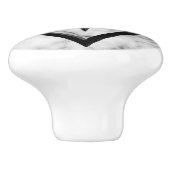 Gem Stone, Grau / Gray Marble & Black Onyx Ornamen Keramikknauf (Seitenansicht)