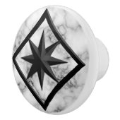 Gem Stone, Grau / Gray Marble & Black Onyx Ornamen Keramikknauf (Rechts)