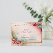 Gem Stone Hochzeit RSVP Postkarte (Stehend Vorderseite)