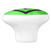 Gem Stone, Lime Green Jade & Black Onyx Ornament Keramikknauf (Seitenansicht)