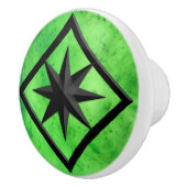 Gem Stone, Lime Green Jade & Black Onyx Ornament Keramikknauf (Rechts)