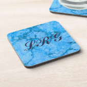 Gem Stone Muster, Blue Granite Beverage Coaster Getränkeuntersetzer (Linke Seite)