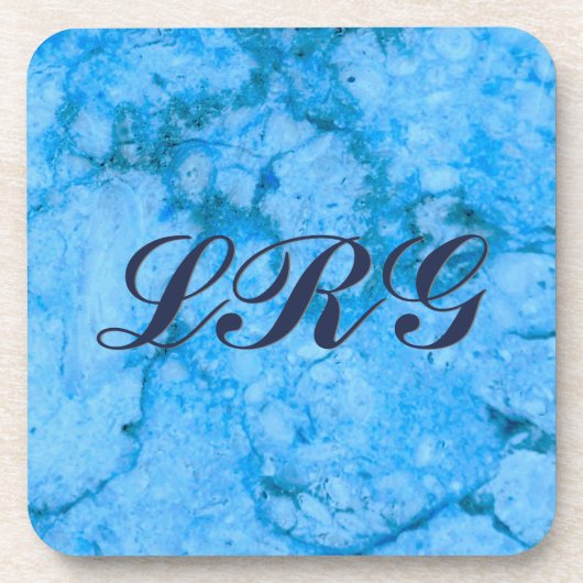 Gem Stone Muster, Blue Granite Beverage Coaster Getränkeuntersetzer (Vorderseite)