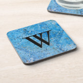 Gem Stone Muster, Blue Granite & Black Onyx Getränkeuntersetzer (Linke Seite)