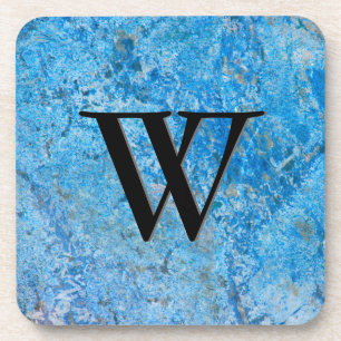 Gem Stone Muster, Blue Granite & Black Onyx Getränkeuntersetzer