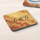 Gem Stone Muster, Gold Tiger Eye Beverage Coaster Getränkeuntersetzer (Linke Seite)