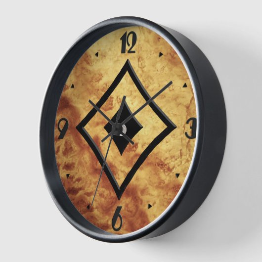 Gem Stone Muster, Gold Tiger Eye & Black Onyx Uhr (Winkel)