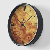 Gem Stone Muster, Gold und braunes Tiger Auge Uhr (Winkel)