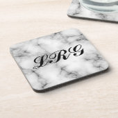 Gem Stone Muster, grau/graue Marmorgetränke Getränkeuntersetzer (Linke Seite)