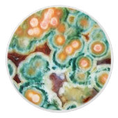 Gem Stone Muster, Ocean Jasper, Green und Multi Keramikknauf (Vorderseite)