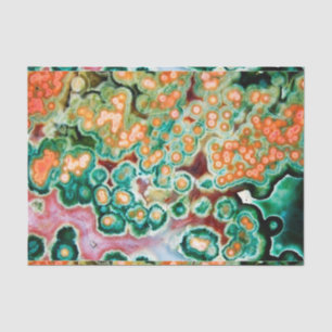 Gem Stone Muster, Ocean Jasper, Green und Multi Seidenpapier