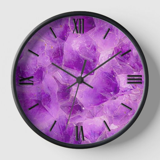 Gem Stone Pattern, Amethyst Crystal Uhr (Vorderseite)