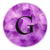 Gem Stone Pattern, Amethyst und Black Onyx Keramikknauf (Vorderseite)