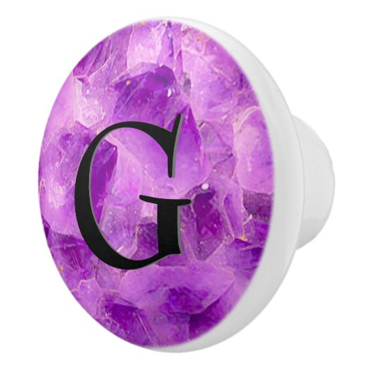 Gem Stone Pattern, Amethyst und Black Onyx Keramikknauf (Rechts)