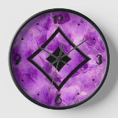 Gem Stone Pattern, Amethyst und Black Onyx Wanduhr (Vorderseite)