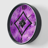 Gem Stone Pattern, Amethyst und Black Onyx Wanduhr (Winkel)