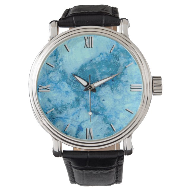 Gem Stone Pattern, Blaugranit Armbanduhr (Vorderseite)