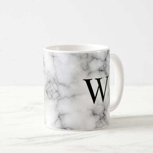 Gem Stone Pattern, grau/graue Marmor Kaffeetasse (VorderseiteRechts)