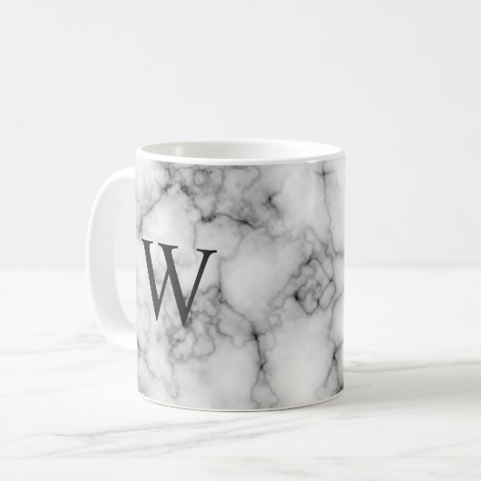 Gem Stone Pattern, grau/graue Marmor Kaffeetasse (Vorderseite Links)