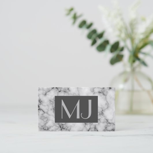 Gem Stone Pattern, grau/graue Marmor Visitenkarte (Stehend Vorderseite)