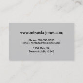 Gem Stone Pattern, grau/graue Marmor Visitenkarte (Rückseite)