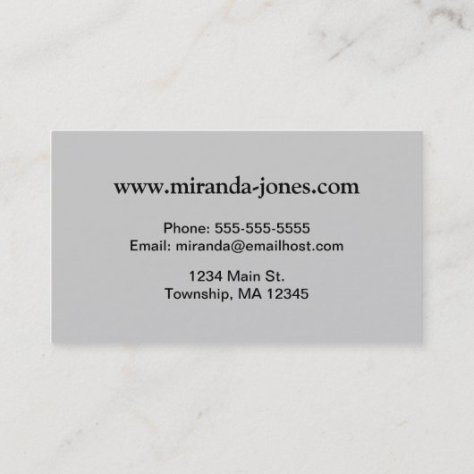 Gem Stone Pattern, grau/graue Marmor Visitenkarte (Rückseite)