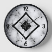 Gem Stone Pattern, grau/graue Marmorplatte und sch Wanduhr (Vorderseite)