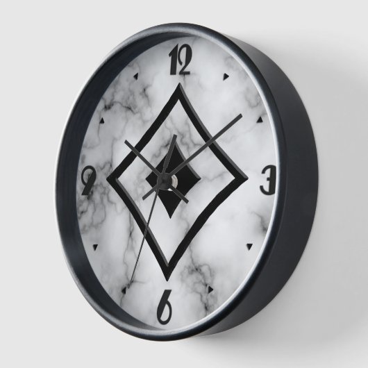 Gem Stone Pattern, grau/graue Marmorplatte und sch Wanduhr (Winkel)