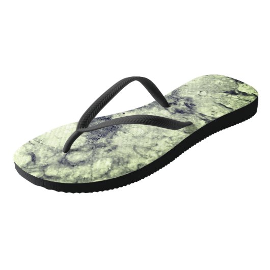 Gem Stone Pattern, Graue/graue und schwarze Marmor Badesandalen (Schrägansicht)