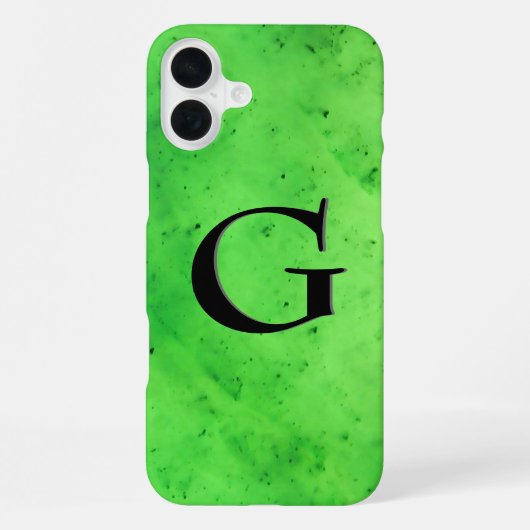 Gem Stone Pattern, Limettengrüne Jade & Black Onyx iPhone Hülle (Rückseite)