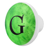 Gem Stone Pattern, Limettengrüne Jade & Black Onyx Keramikknauf (Rechts)