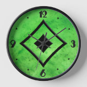 Gem Stone Pattern, Limettengrüne Jade & Black Onyx Uhr (Vorderseite)