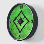 Gem Stone Pattern, Limettengrüne Jade & Black Onyx Uhr (Winkel)