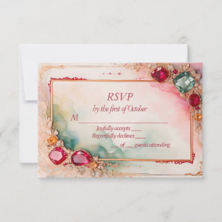 Gem Stone RSVP Karte