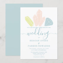Gem Stones Elegant Pastel Blue Wedding