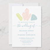 Gem Stones Elegant Pastel Wedding Einladung (Vorderseite)