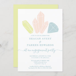 Gem Stones Elegante Pastel Engagement Party Einladung